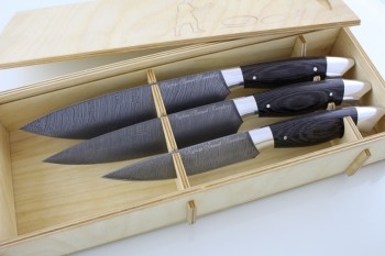 Набор кухонных ножей "Рататуй" Дамасская сталь. Рукоять дерево Венге.